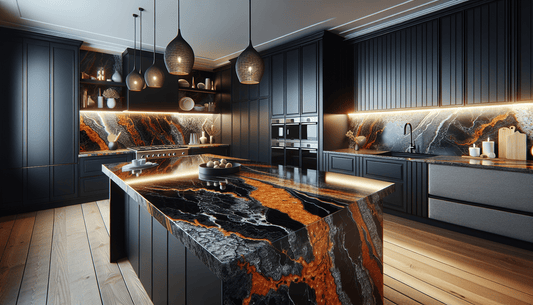 Elevate Spaces with Black and Orange Granite Countertops - Z Boutique by Marble Couture