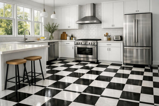 Elevate Spaces with Black and White Tile Flooring - Zicana Boutique