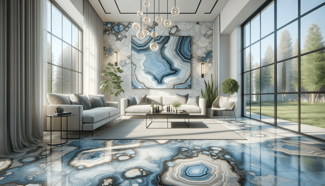 Elevate Spaces with Blue Agate Onyx Raphael Tile - Zicana Boutique