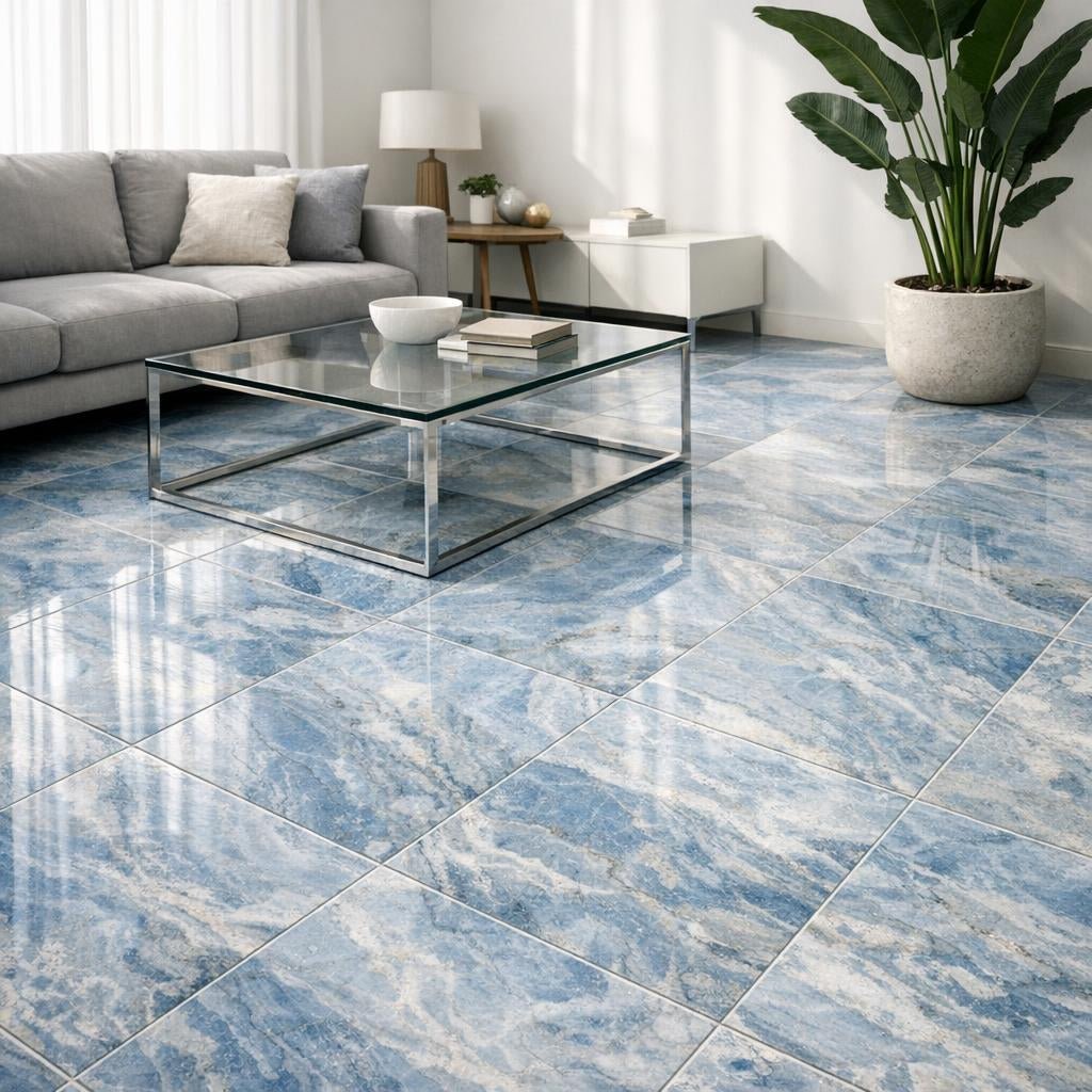 Elevate Spaces with Blue Celest Marble Field Tile - Zicana Boutique