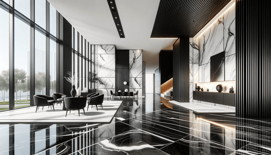 Elevate Spaces with Bold Black and White Porcelain Slabs - Zicana Boutique