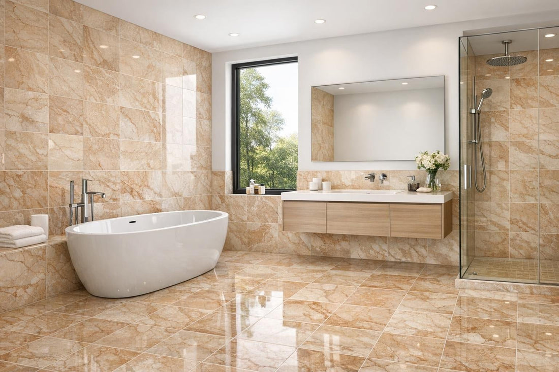Elevate Spaces with Breccia Oniciata Polished Marble Tile 12"x12" - Zicana Boutique