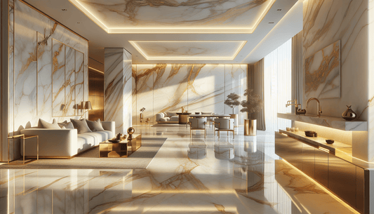 Elevate Spaces with Calacatta Borghini Gold Marble Solutions - Z Boutique by Marble Couture