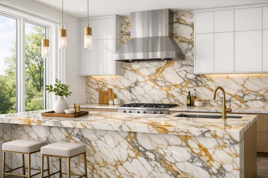 Elevate Spaces with Calacatta Monet Gold Marble at Zicana - Zicana Boutique