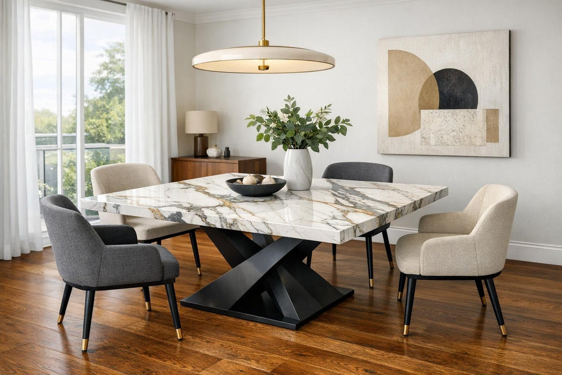 Elevate Spaces with Copernico Square Dining Table - Marble Couture - Zicana Boutique