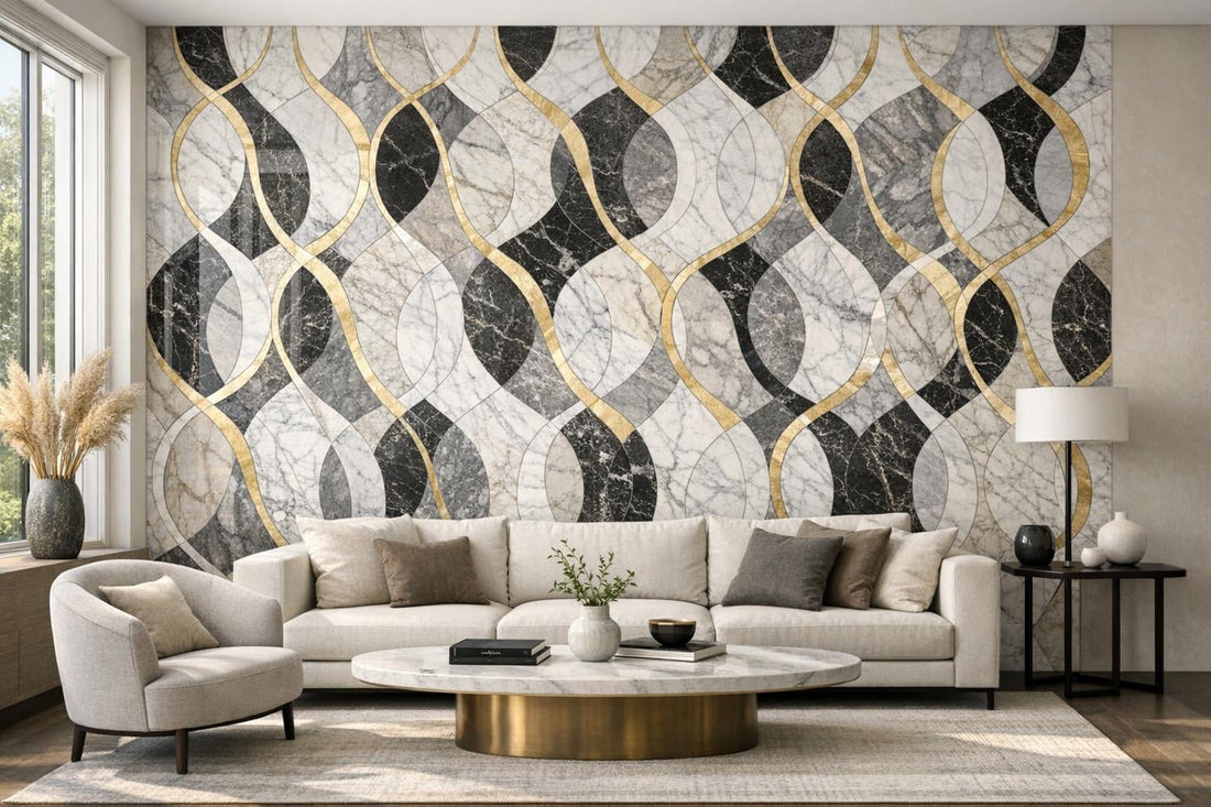 Elevate Spaces with Curvona Ally Marble Mosaic Designs - Zicana Boutique