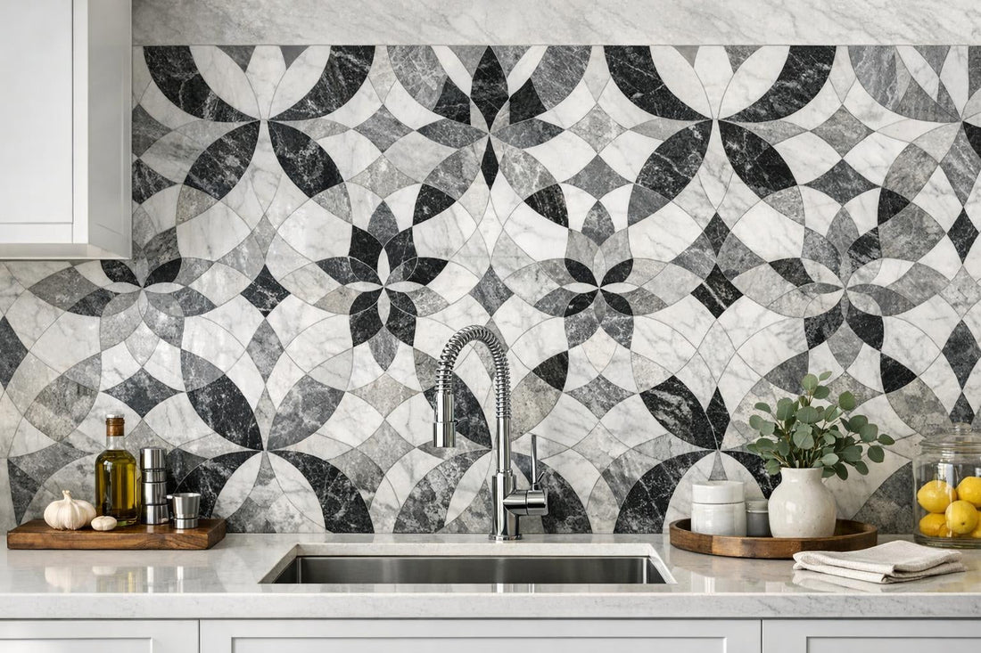 Elevate Spaces with Curvona Orion Marble Mosaic by Zicana - Zicana Boutique