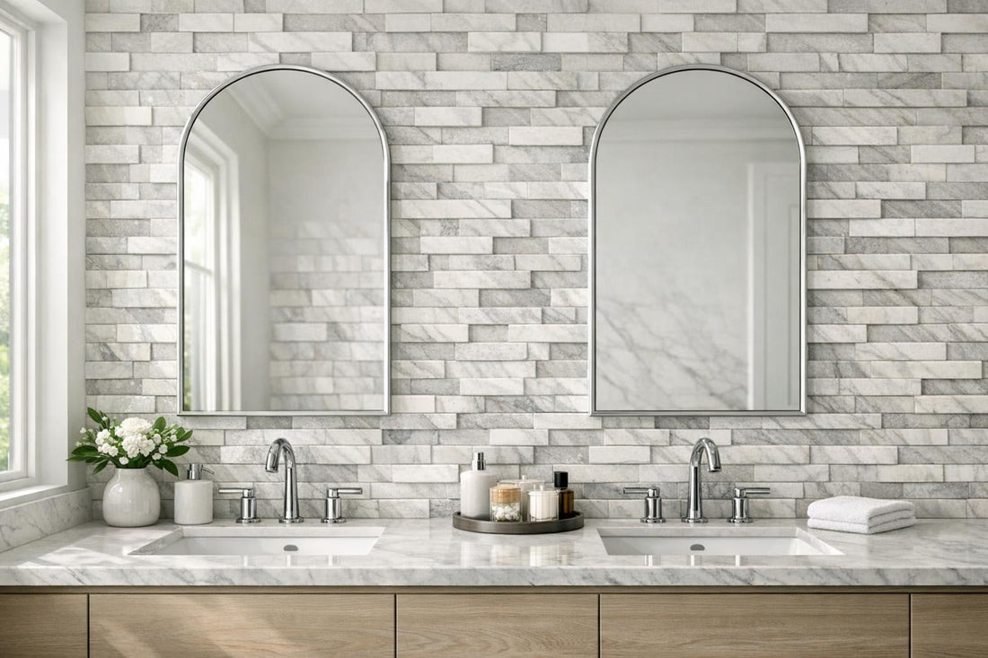 Elevate Spaces with Dakota 3D StrataStone Marble Tile - Zicana Boutique