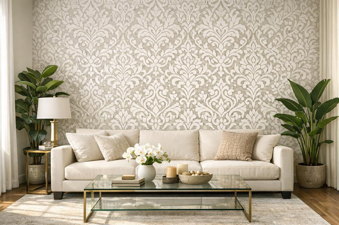 Elevate Spaces with Damask Blanc Waterjet Mosaic Tiles - Zicana Boutique