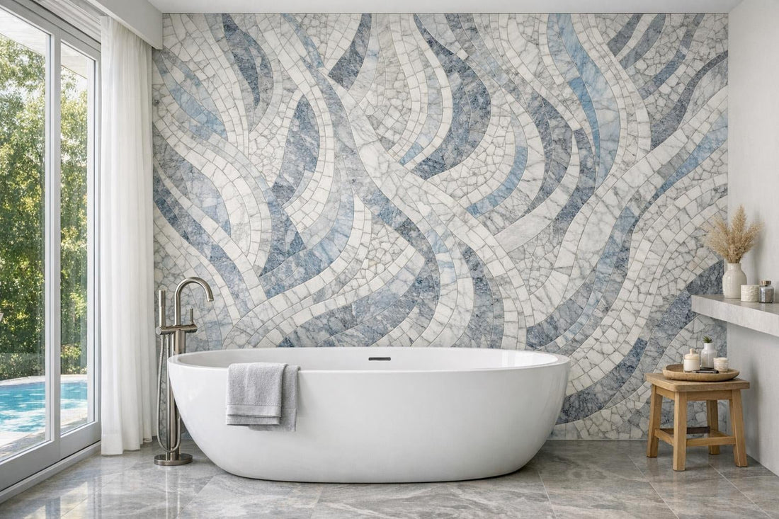Elevate Spaces with Decova Fiji Marble Waterjet Mosaics - Zicana Boutique