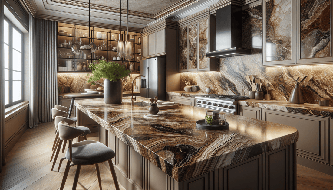 Elevate Spaces with Elegant Brown Quartzite Countertops - Z Boutique by Marble Couture