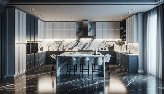 Elevate Spaces with Elegant Dark Blue Marble Countertops - Zicana Boutique