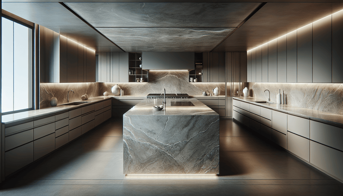 Elevate Spaces with Elegant Silver Travertine Countertops by Zicana - Z Boutique by Marble Couture