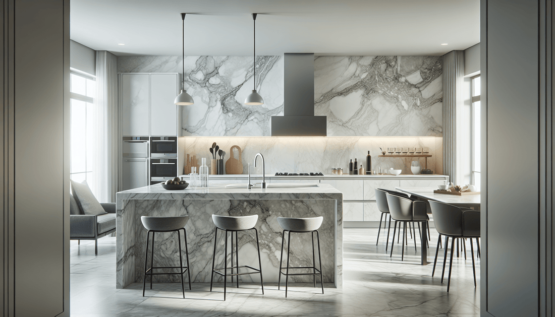 Elevate Spaces with Elegant White Gray Marble Countertops - Z Boutique by Marble Couture