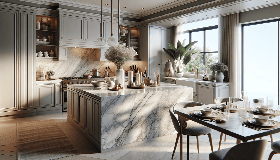 Elevate Spaces with Elegant White Grey Granite Countertops - Zicana Boutique