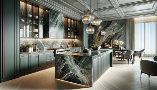 Elevate Spaces with Exquisite Green Quartzite Slab Solutions - Z Boutique by Marble Couture