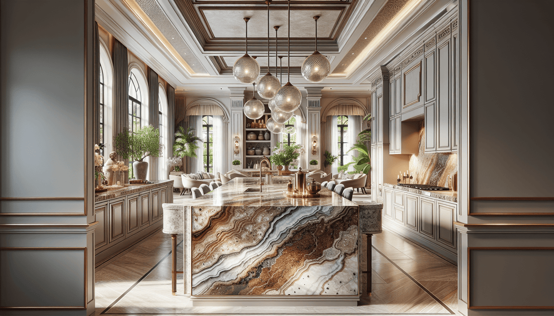 Elevate Spaces with Fantasy Brown Granite Countertops - Z Boutique by Marble Couture