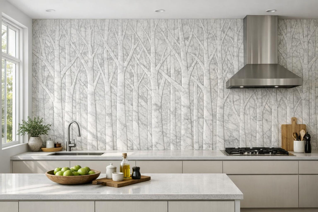 Elevate Spaces with Forest by Lori Weitzner Marble Tile - Zicana Boutique