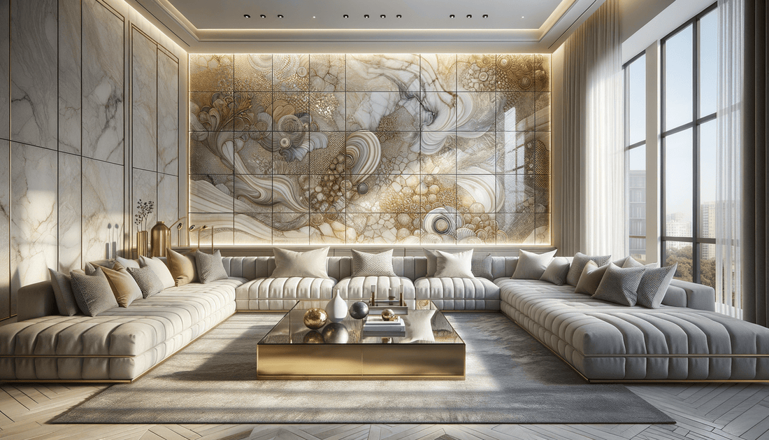 Elevate Spaces with Gold Agate Onyx Raphael Tile - Zicana Boutique