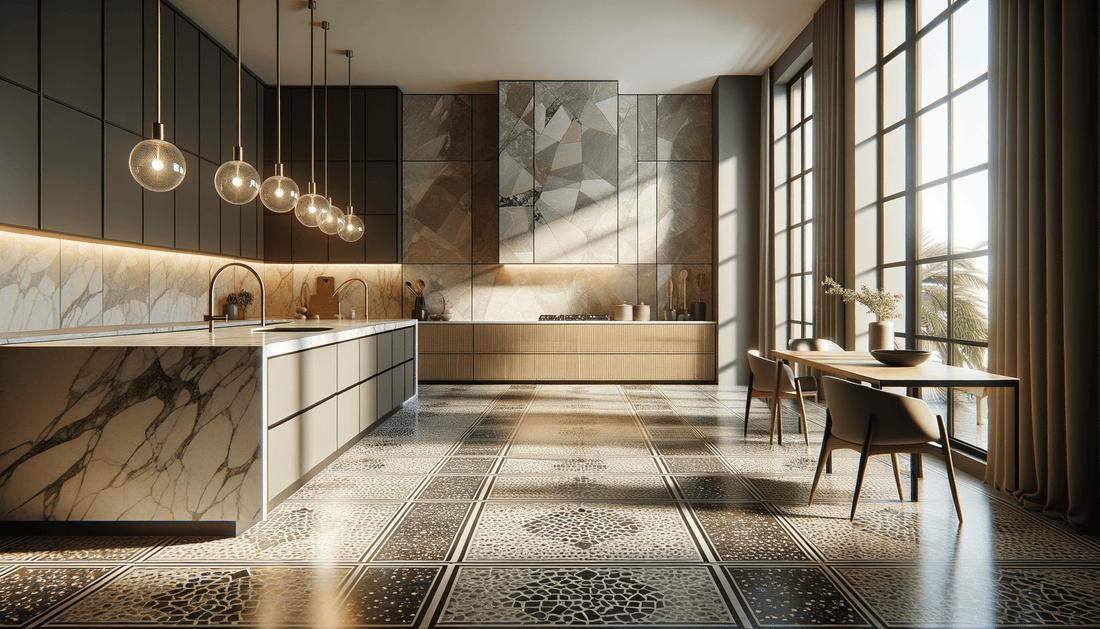 Elevate Spaces with Graphite Marble Terrazzo Tiles - Zicana - Zicana Boutique
