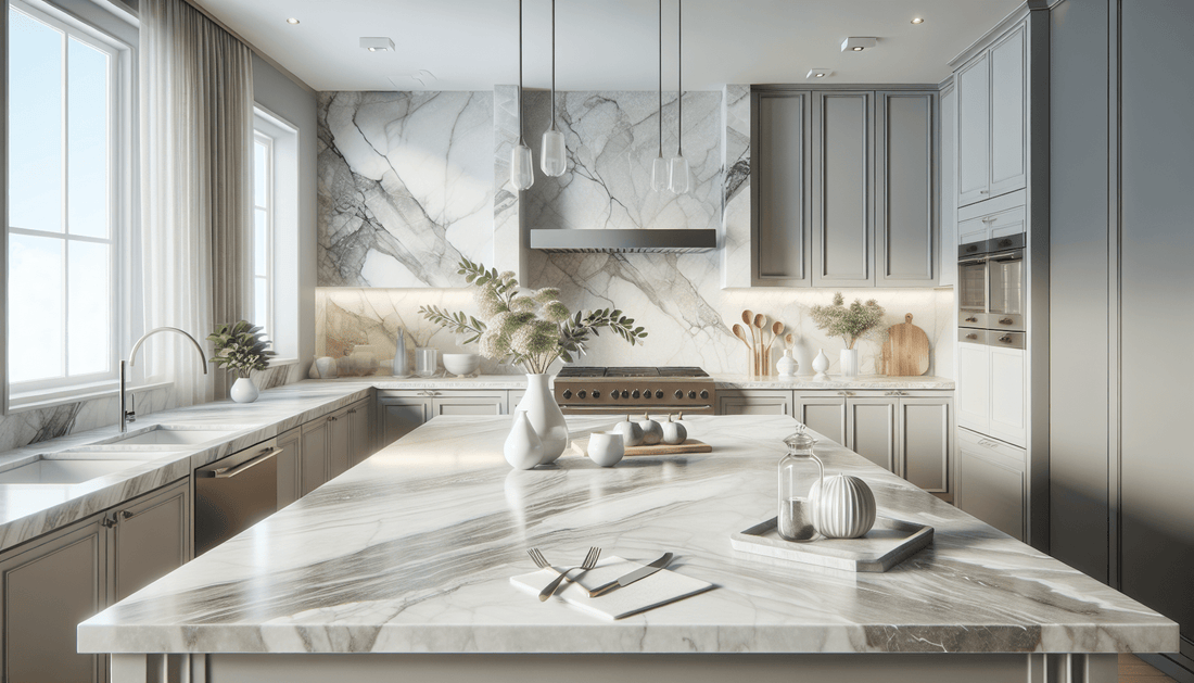 Elevate Spaces with Grey and White Marble Countertops - Zicana Boutique