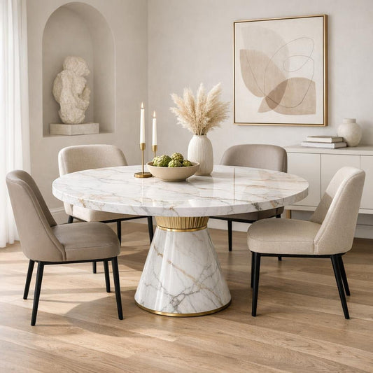 Elevate Spaces with La ChloÃ© 48 Marble Couture Table - Zicana Boutique