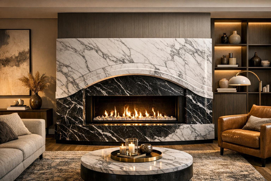 Elevate Spaces with La Gigi 72 Marble Couture Fireplace - Zicana Boutique