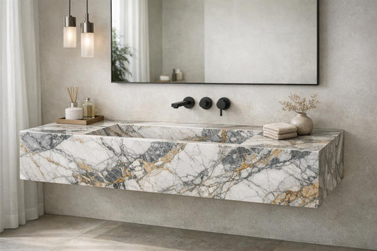 Elevate Spaces with La Noa 48 Marble Floating Sink - Zicana Boutique