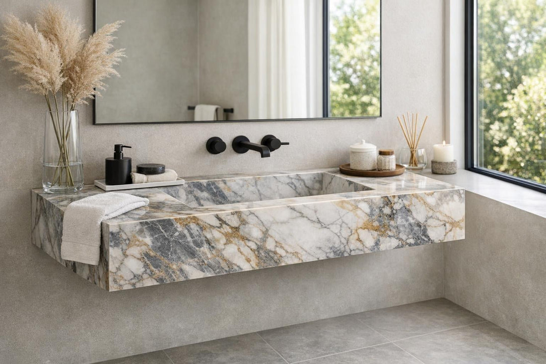 Elevate Spaces with La Noa 60 Marble Floating Sink - Zicana Boutique