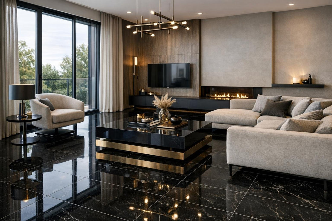 Elevate Spaces with Luxurious Black Floor Tile Solutions - Zicana Boutique