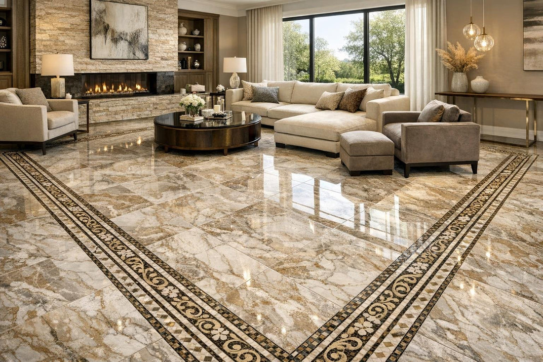 Elevate Spaces with Luxurious Living Room Tile Floors - Zicana Boutique