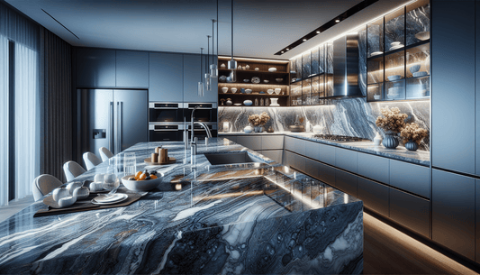 Elevate Spaces with Luxurious Pearl Blue Granite Countertops - Z Boutique by Marble Couture