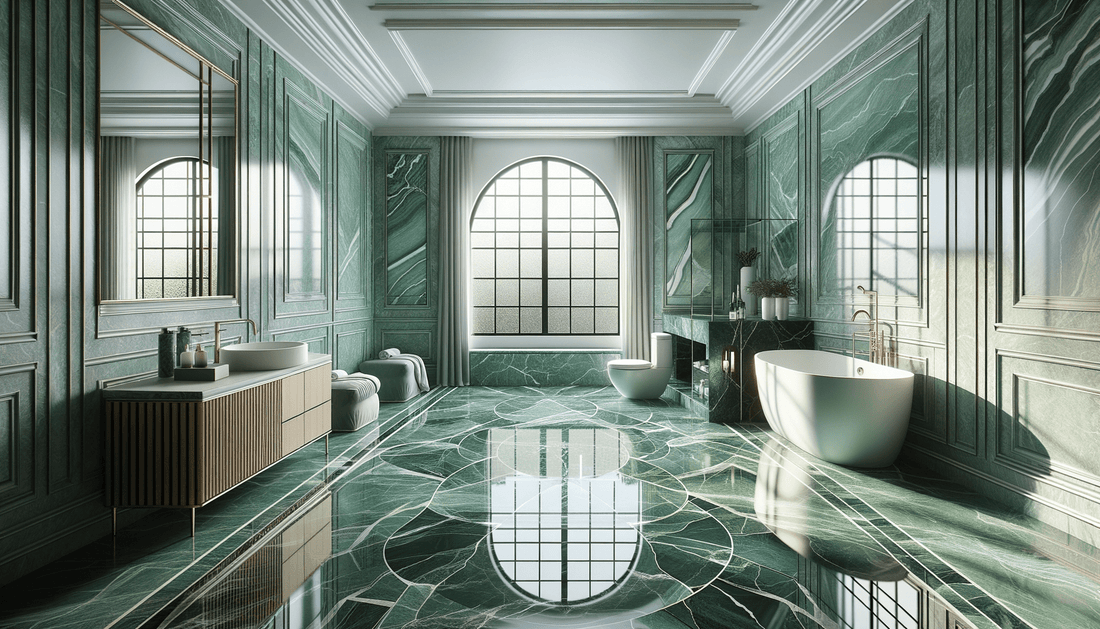 Elevate Spaces with Ming Green Polished Marble Tile - Zicana Boutique