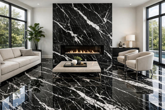 Elevate Spaces with Nero Marquina Extra Marble from Zicana - Zicana Boutique