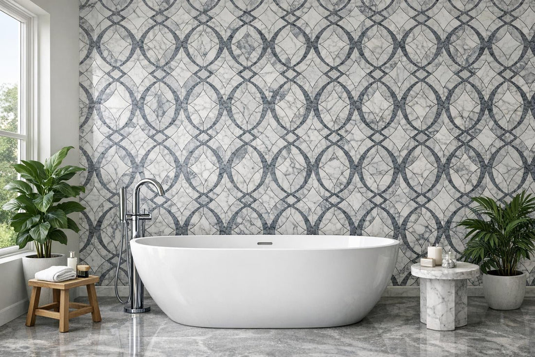 Elevate Spaces with Nodo Royale Marble Waterjet Mosaic - Zicana Boutique