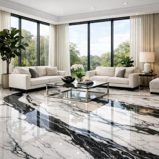 Elevate Spaces with Panda White Marble from Zicana Boutique - Zicana Boutique