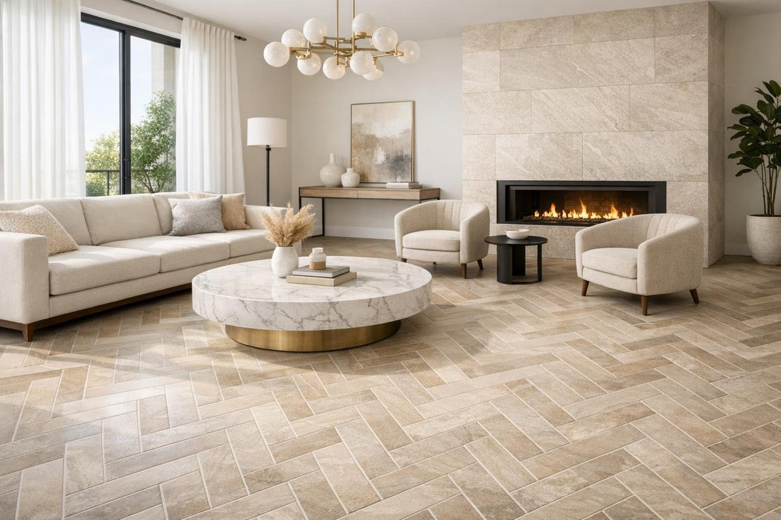 Elevate Spaces with Premium Herringbone Floor Tile Designs - Zicana Boutique