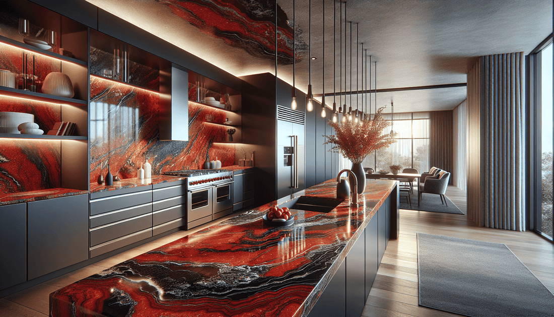 Elevate Spaces with Red Dragon Granite Countertops - Z Boutique by Marble Couture