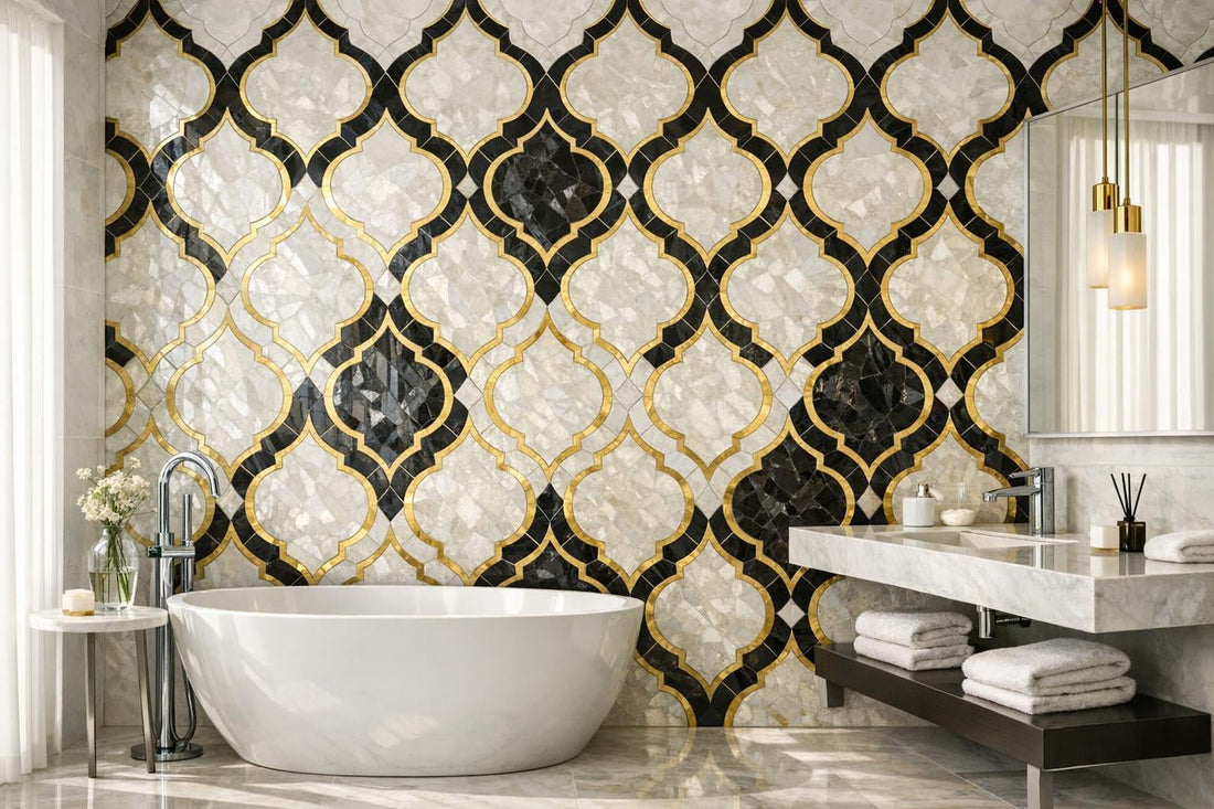 Elevate Spaces with Rivera Pearl Onyx Mosaic - Zicana Boutique - Zicana Boutique