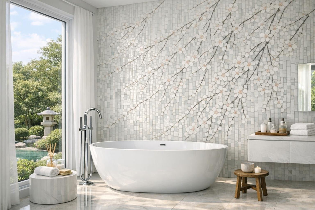 Elevate Spaces with Sakura Falls Bianco Dolomiti Mosaic - Zicana Boutique