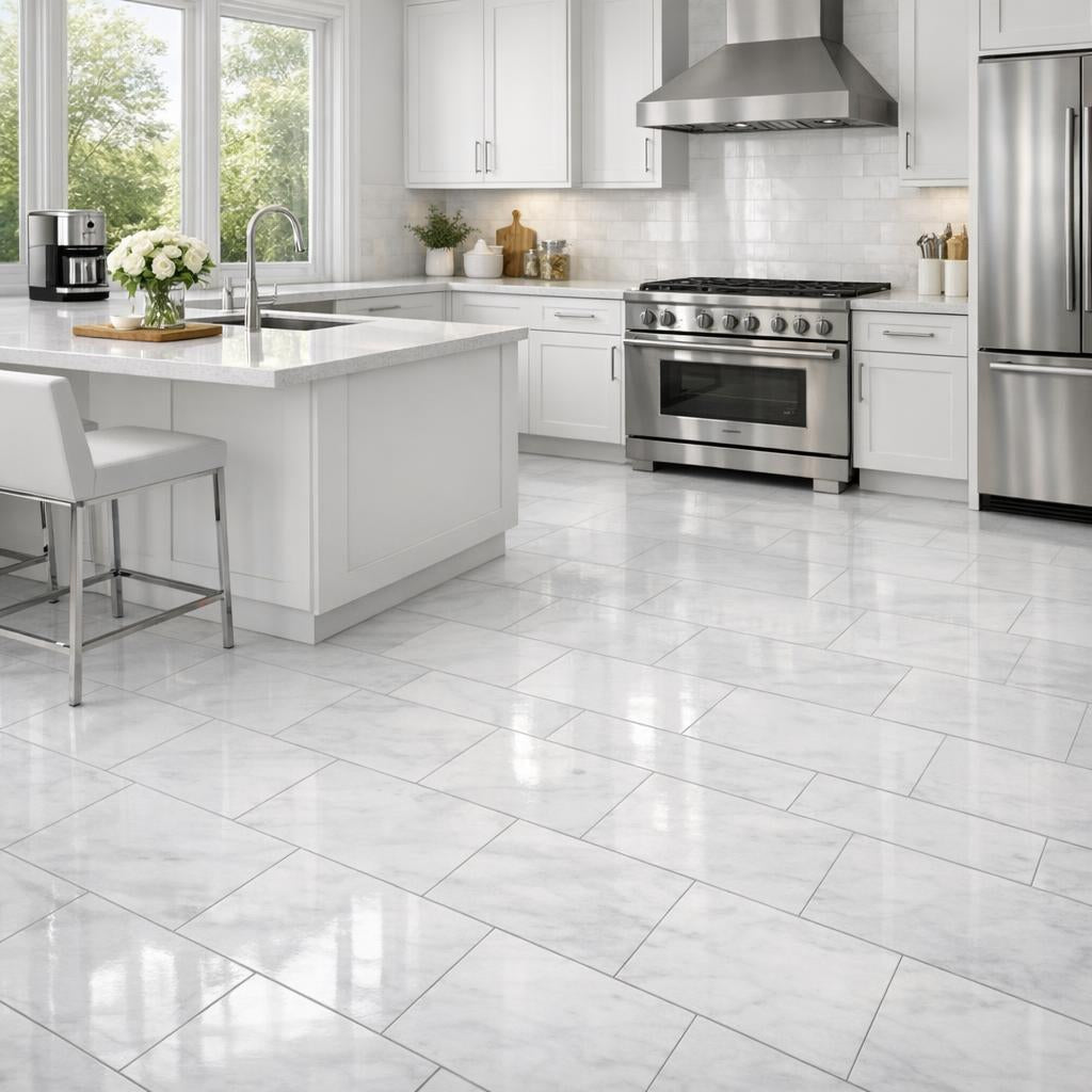 Elevate Spaces with Thassos A1 Select Marble Tiles - Zicana Boutique