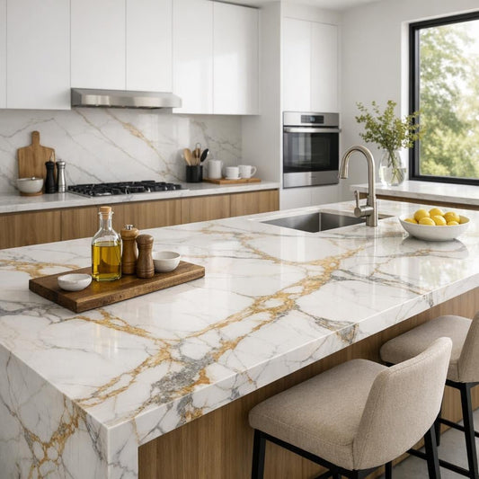 Elevate Spaces with Unique Calacatta Gold Compac Stone - Zicana Boutique