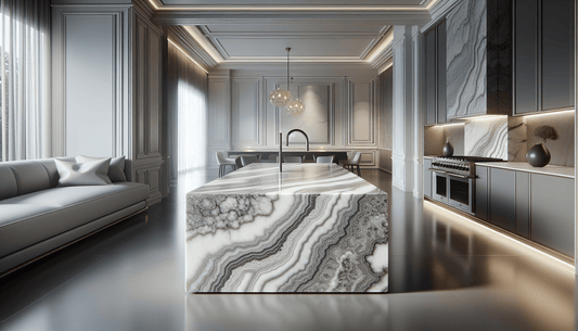 Elevate Spaces with White Fantasy Granite Slab: Luxe Design Solutions - Z Boutique by Marble Couture