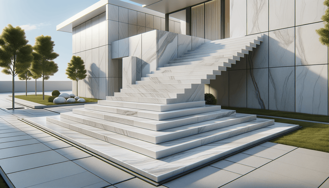 Elevate Stair Design Using Durable Porcelain Slabs on Steps - Zicana Boutique