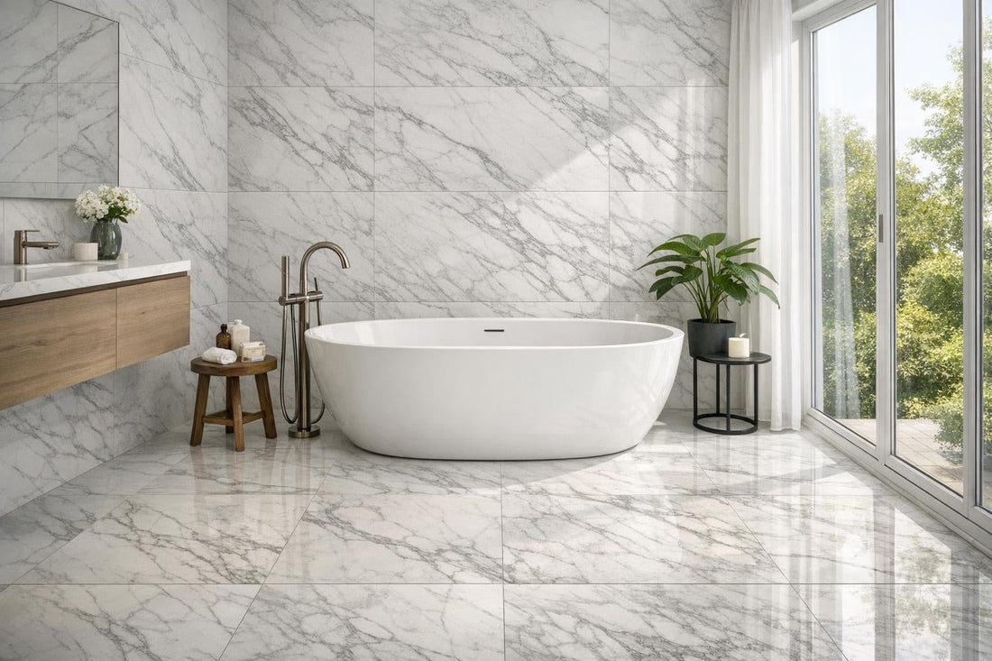 Elevate with Volakas White Dolomite Marble Tile Artistry - Zicana Boutique