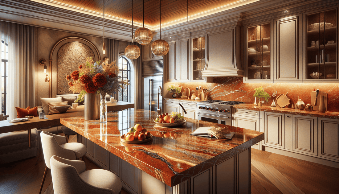 Elevate Your Space with Exquisite Reddish Granite Countertops - Z Boutique by Marble Couture