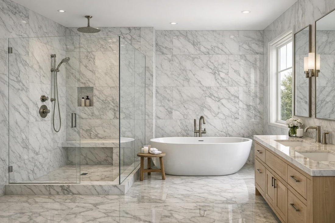 Elevate Your Space with Marble Tiles Bathroom Mastery - Zicana Boutique
