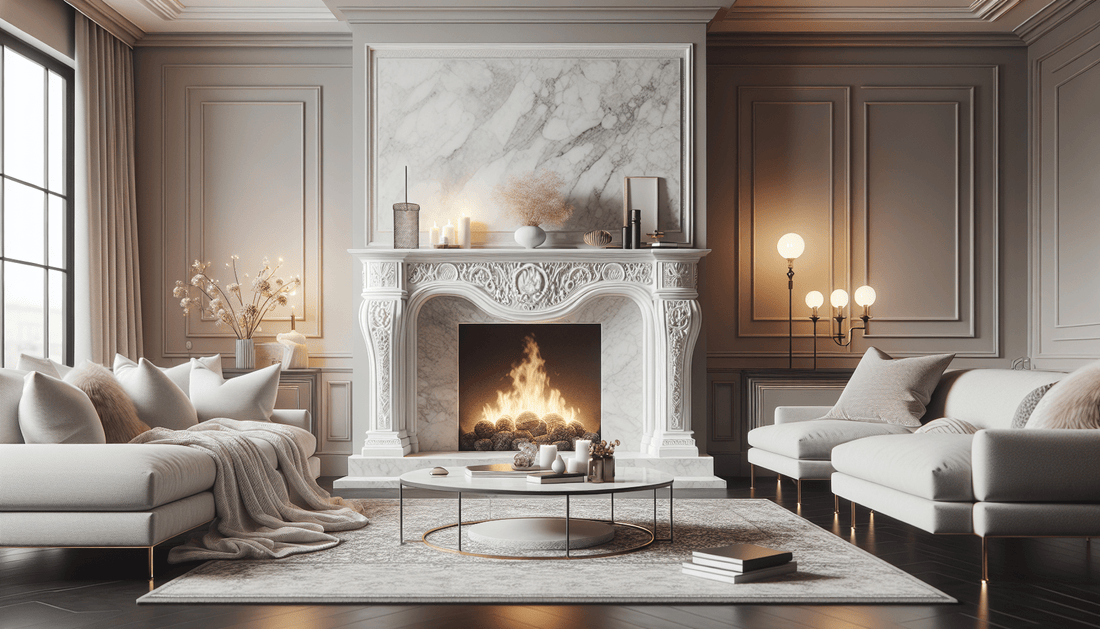 Enhance Elegance with a White Granite Fireplace - Z Boutique by Marble Couture