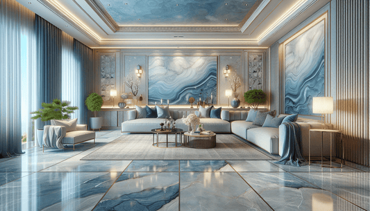 Enhance Interiors Elegantly with Blue Travertine Tile - Z Boutique by Marble Couture