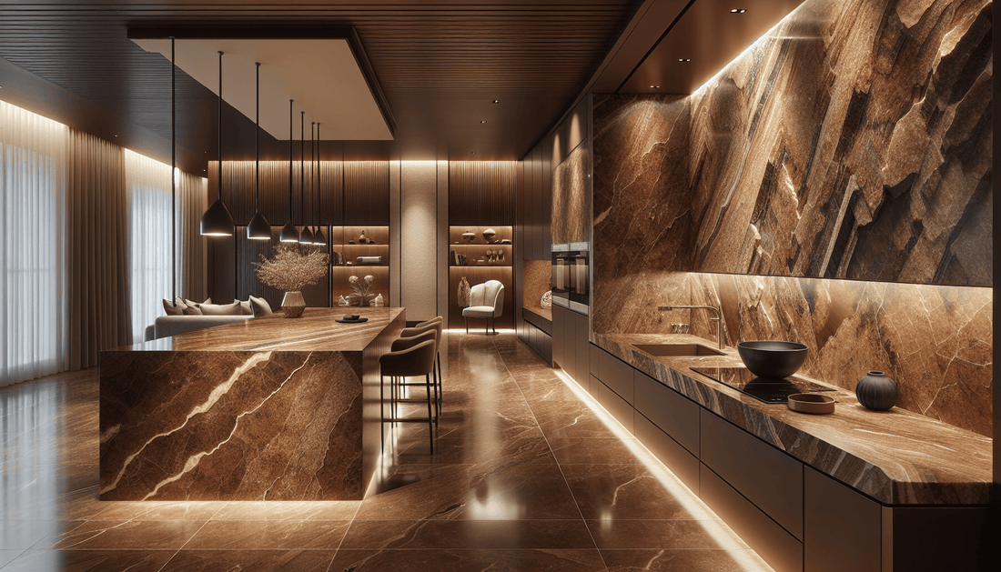 Enhance Interiors with Luxurious Brown Quartzite Stone - Z Boutique by Marble Couture